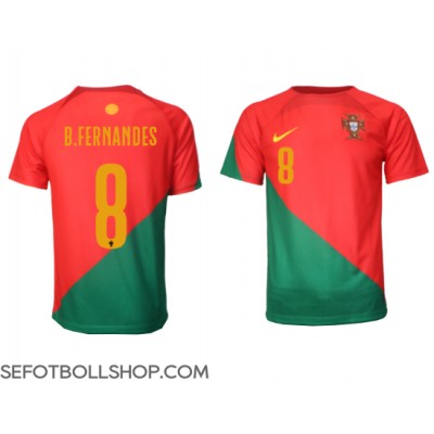 Billiga Portugal Bruno Fernandes #8 Hemma fotbollskläder VM 2022 Kortärmad
